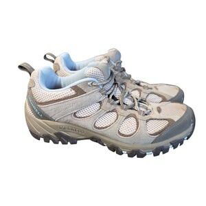 MERRELL Shoes Moab Hiking Outdoor‎ Size 8.5 Aluminum/Dream Blue